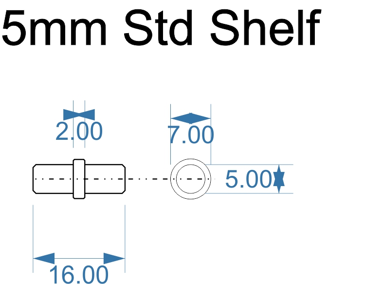 Shelf support pin steel 5mm diameter